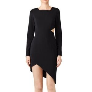 Jay Godfrey Black Cutout Sheath Dress Long Sleeve Bodycon Cocktail Formal 2